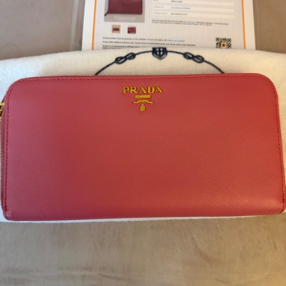 Prada Saffiano Leather Wallet in Candy Pink - Picture 9 of 9